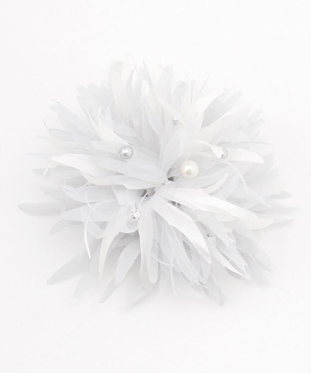 J.PRESS LADIES フェザーリッチ コサージュ ホワイト系