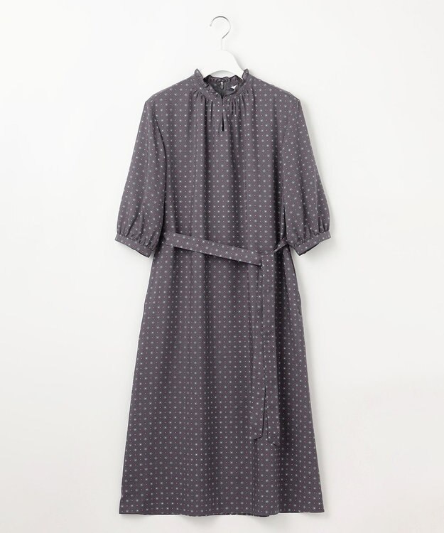 J.PRESS LADIES L 【洗える】ジオメトリックプリント ワンピース グレー系5