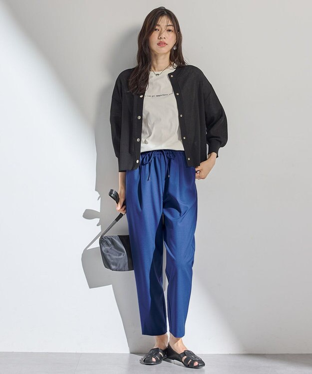 ANY シアーニットショートカーディガン ブラック