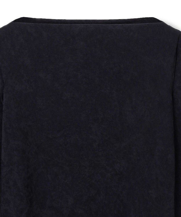 BEIGE， 【洗える・BAILA掲載】BUTLER / ストレッチベロアボートネックカットソー Black