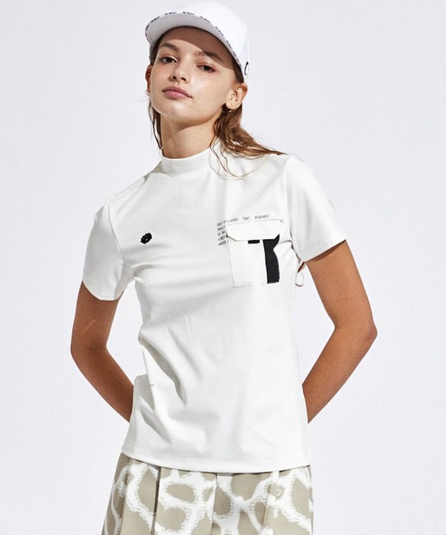 PW CIRCULUS 【UVカット / 吸水速乾 / 伸縮性抜群】【WOMEN】ポケットモック T ゴルフウェア レディース ホワイト系