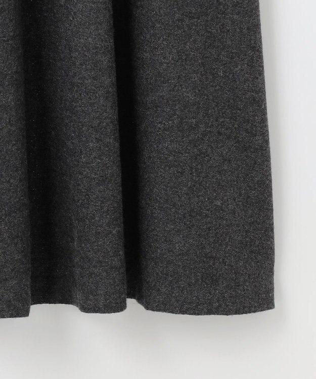 組曲 【2WAY】ラメフラノ フリル襟ワンピース チャコールグレー系