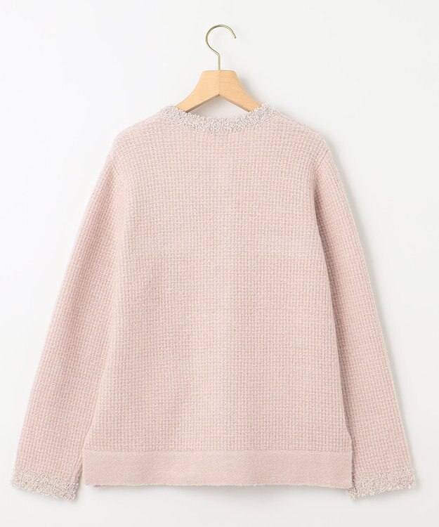 組曲 ツイードニット ジャケット ピンクベージュ系