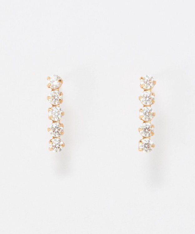 Phoebe 【K10】ラインビジューピアス ゴールド