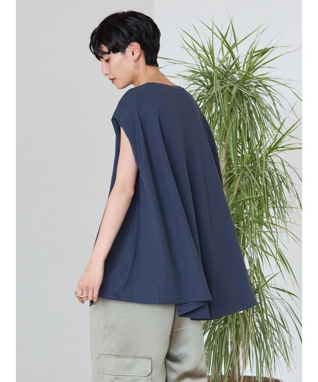 AMERICAN HOLIC 接触冷感フレンチスリーブカットチュニック Dark Navy