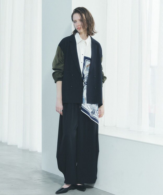 YECCA VECCA 異素材MIXテーラードジャケット Navy