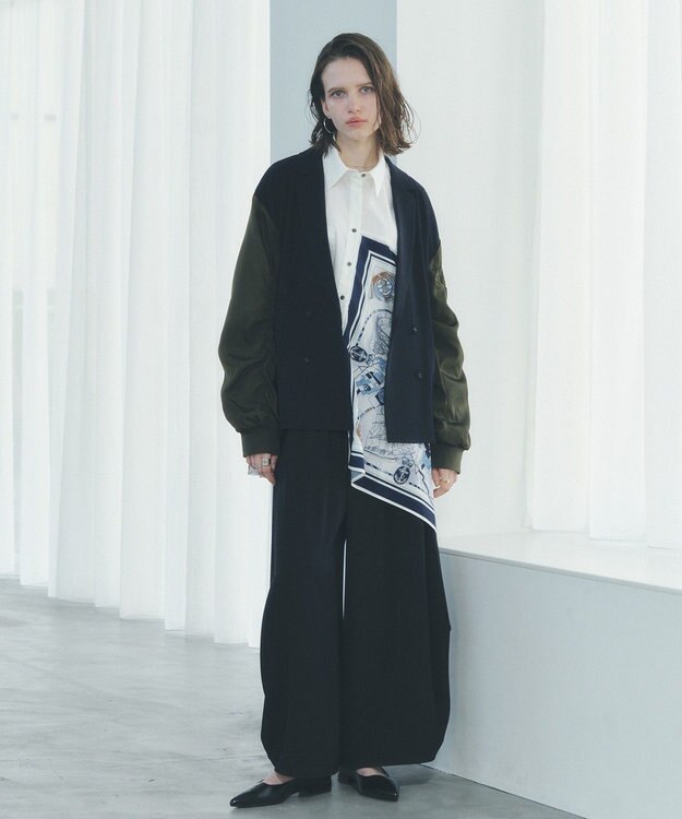 YECCA VECCA 異素材MIXテーラードジャケット Navy