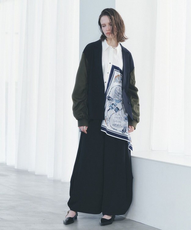 YECCA VECCA 異素材MIXテーラードジャケット Navy