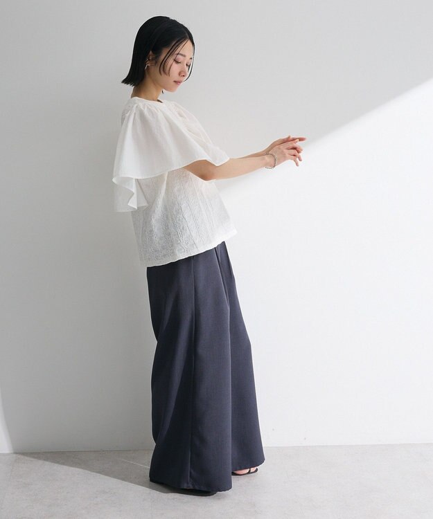 Green Parks ・ＳＵＧＡＲ　ＳＰＯＯＮ　ラッフルスリーブＴＥＥ Off White