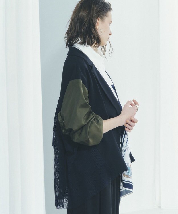 YECCA VECCA 異素材MIXテーラードジャケット Navy