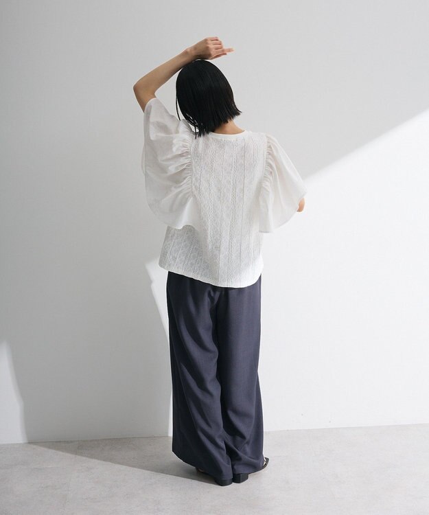 Green Parks ・ＳＵＧＡＲ　ＳＰＯＯＮ　ラッフルスリーブＴＥＥ Off White