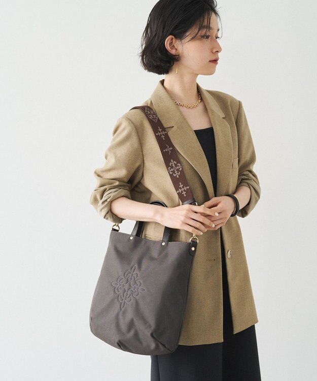 russet 《3/4～価格改定》スリム2WAYトートバッグ <コーデュラナイロン>(CE-1404-WEB) D.Brown