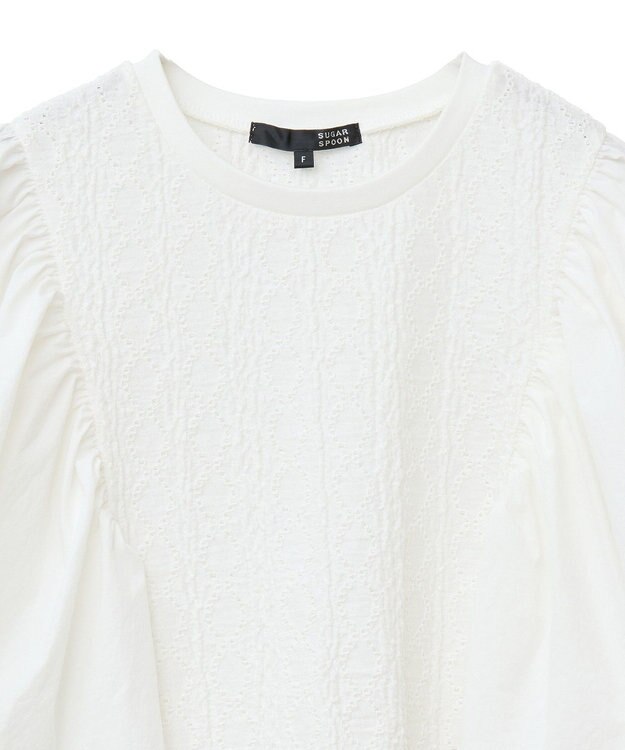 Green Parks ・ＳＵＧＡＲ　ＳＰＯＯＮ　ラッフルスリーブＴＥＥ Off White