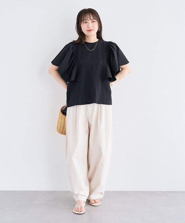 Green Parks ・ＳＵＧＡＲ　ＳＰＯＯＮ　ラッフルスリーブＴＥＥ Off White