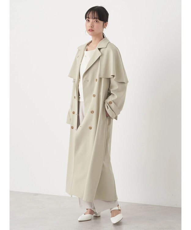 earth music&ecology ２ＷＡＹケープトレンチコート Light Khaki