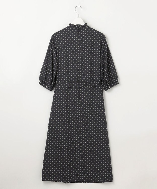 J.PRESS LADIES L 【洗える】ジオメトリックプリント ワンピース ネイビー系5