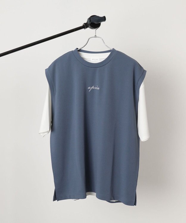 WEGO 【２点セット/ベスト×Tシャツ】アンサンブルベスト（SS） ブルー