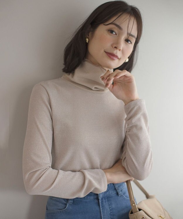 組曲 S ラメチュールコンビタートル カットソー シャンパンゴールド系