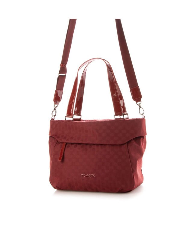 Y'SACCS Polka Dots 口折れ2wayトート Sサイズ ワイン