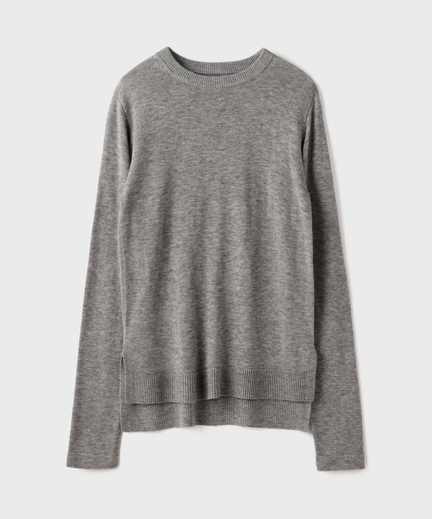 GRACE CONTINENTAL ボウ付ニットトップ グレー