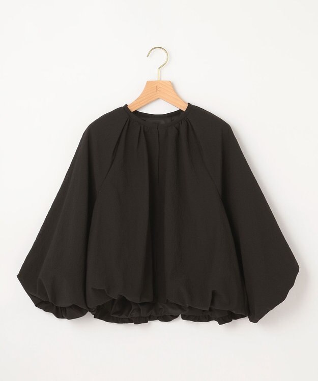 組曲 【洗える】サッカーストレッチ ブルゾン ブラック系