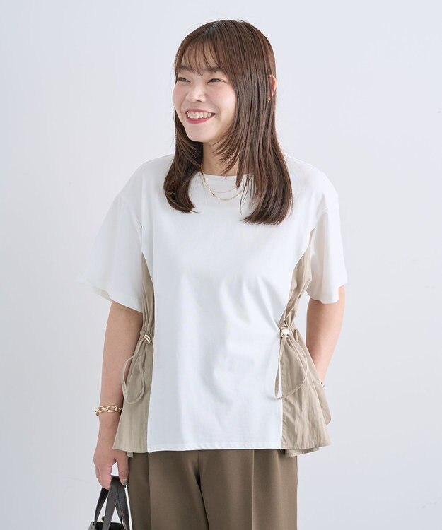Green Parks 異素材ドッキングプルオーバー White