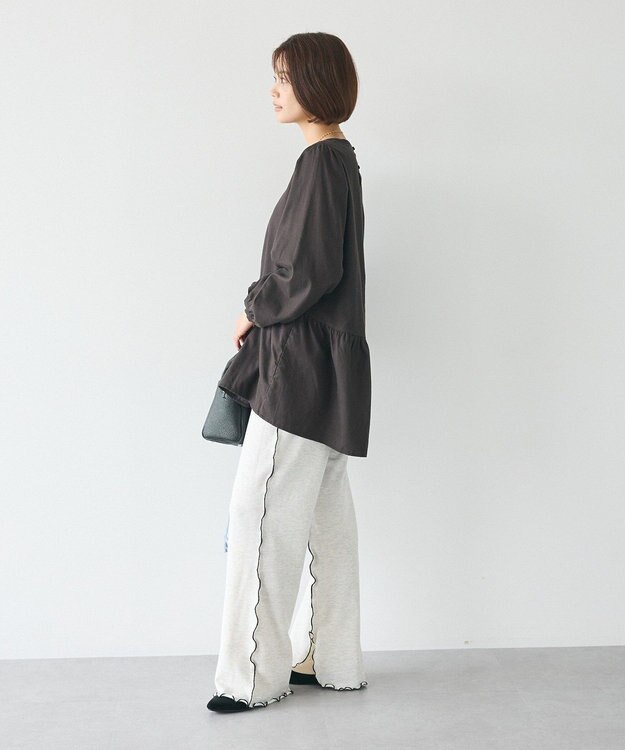 CRAFT STANDARD BOUTIQUE ボリュームスリーブウエストギャザーチュニック Charcoal Gray