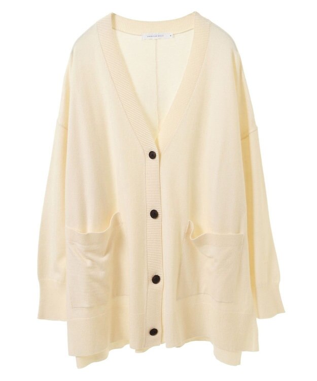 AMERICAN HOLIC バイパチＶネックワイドニットカーディガン Ivory