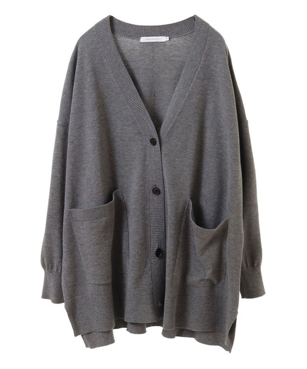 AMERICAN HOLIC バイパチＶネックワイドニットカーディガン Gray Mixture
