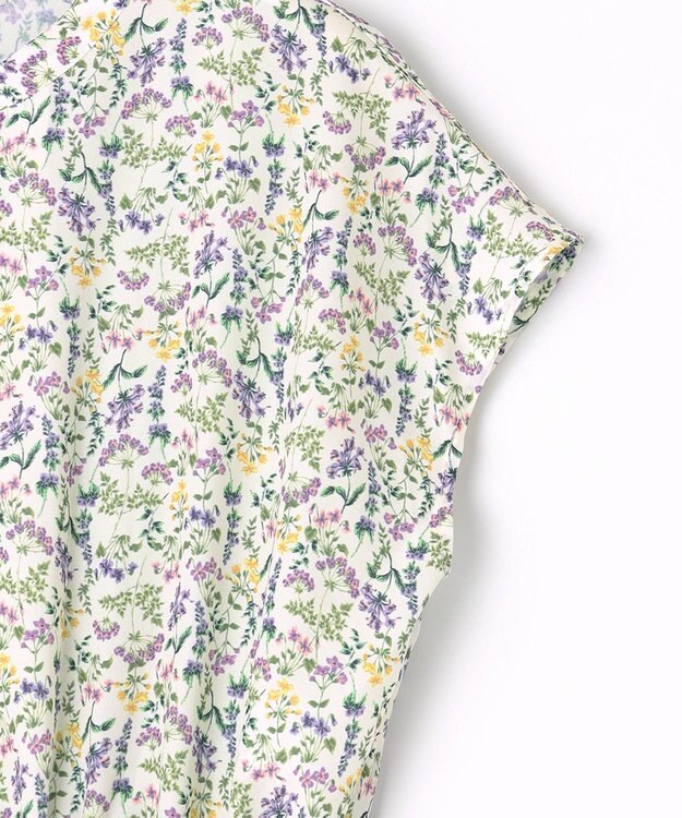 ANY 【洗濯機可能】サイドリボンフラワープリント ワンピース オフベース