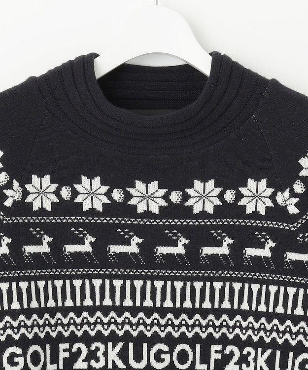 23区GOLF 【WOMEN】【ウォッシャブル】ノルディック柄裏付き ニット ネイビー系