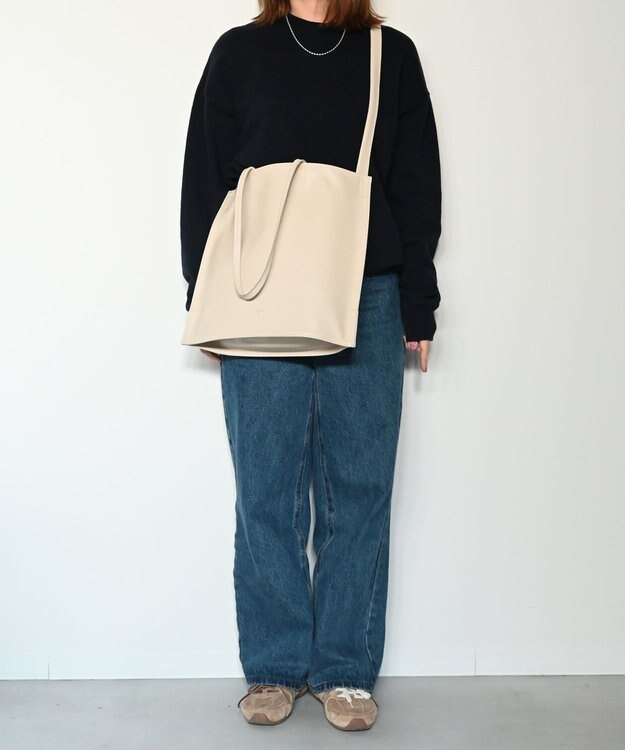 blancle シュリンクレザー ガゼット２ウェイバッグ LIGHT BEIGE