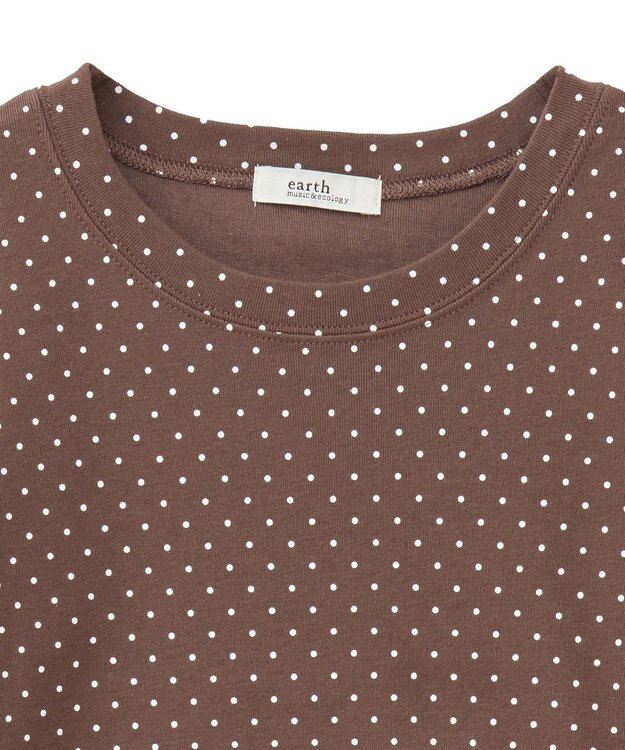 earth music&ecology ドットプリントＴシャツ Brown