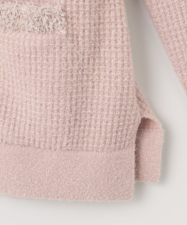 組曲 ツイードニット ジャケット ピンクベージュ系