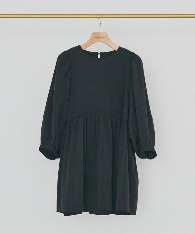 AMERICAN HOLIC DOTジャガードティアードブラウス Black