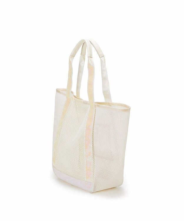 TOPKAPI 【TREASURE TOPKAPI】スパンコール ハンドル メッシュ トート バッグ オフ