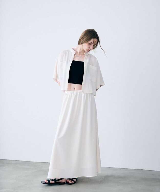 uncrave ドライタッチトロ フレアスカート エクリュ