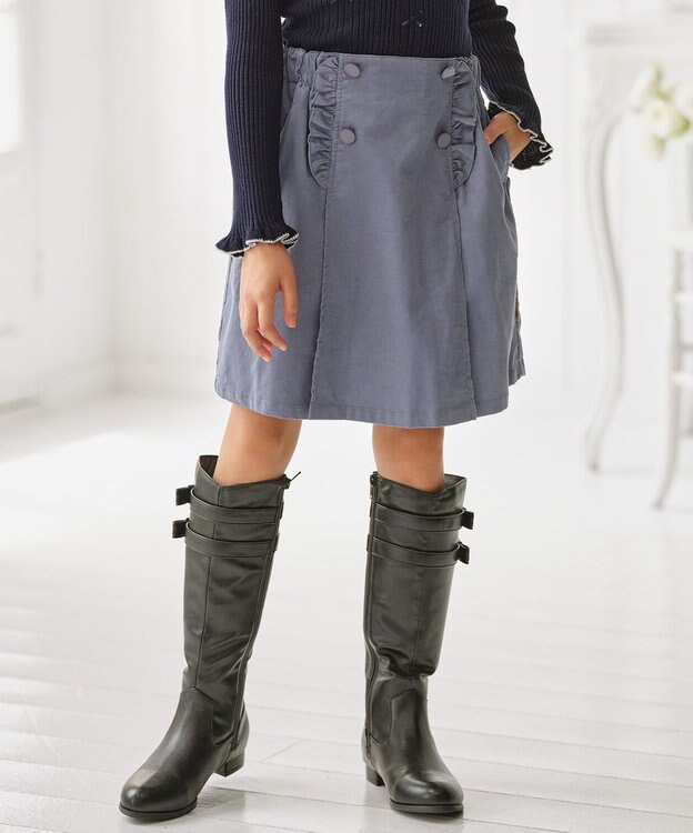 組曲 KIDS 【150-160㎝】コーデュロイ キュロット サックスブルー系