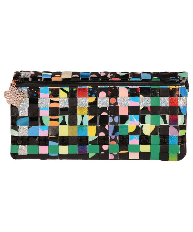 tsumori chisato CARRY エポネコメッシュ 長財布 2つ折り かぶせタイプ ブラック