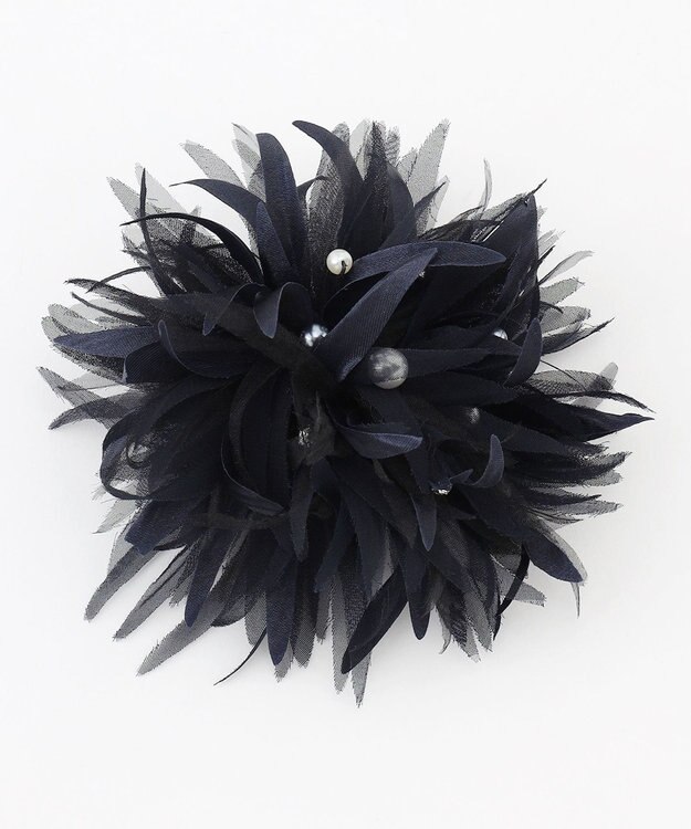 J.PRESS LADIES フェザーリッチ コサージュ ネイビー系