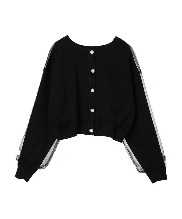 Green Parks ・ＥＬＥＮＣＡＲＥ　ＤＵＥ　２ｗａｙチュールレイヤーカーデ Black