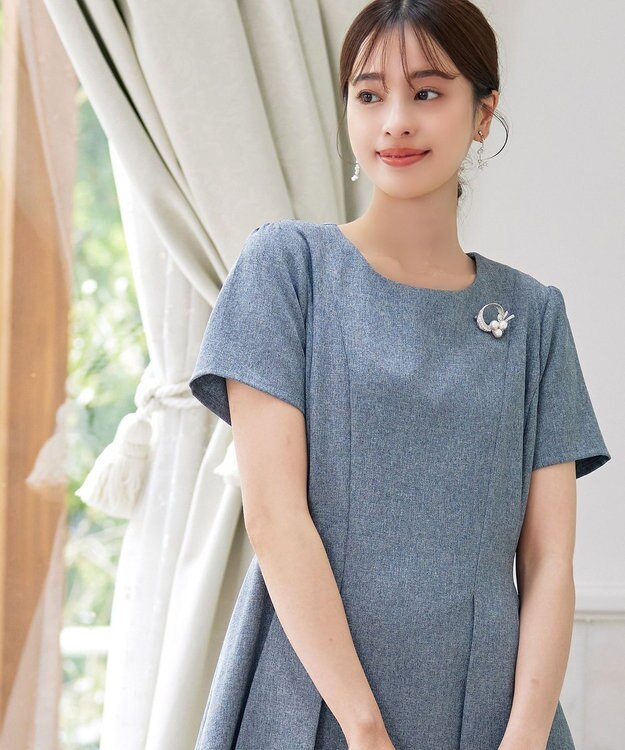 Tiaclasse パール＋リボンブローチ シルバー