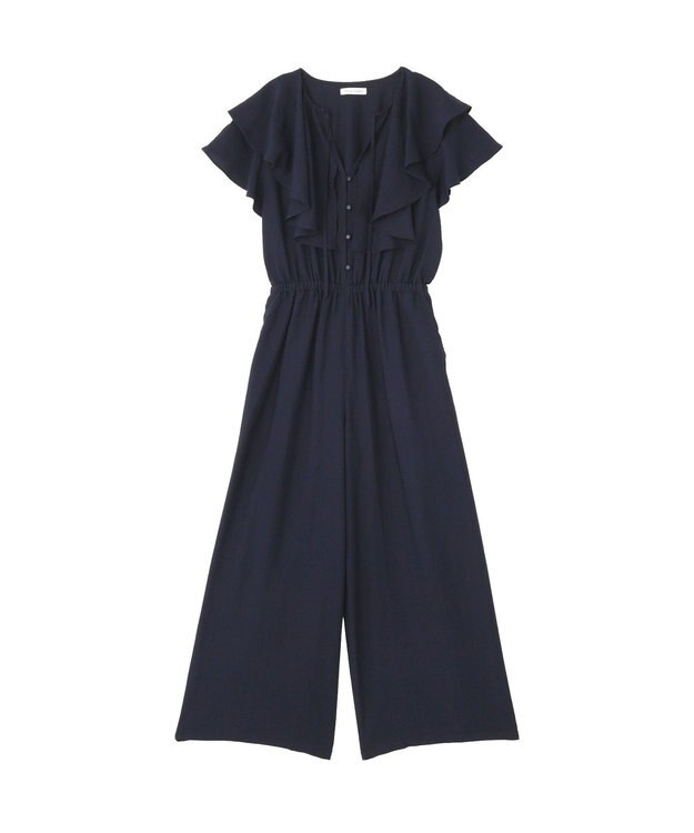 Green Parks 衿フリルオールインワン Dark Navy