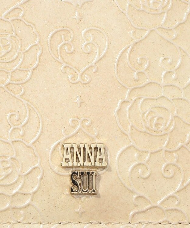 ANNA SUI ローズハート パスケース ベージュ