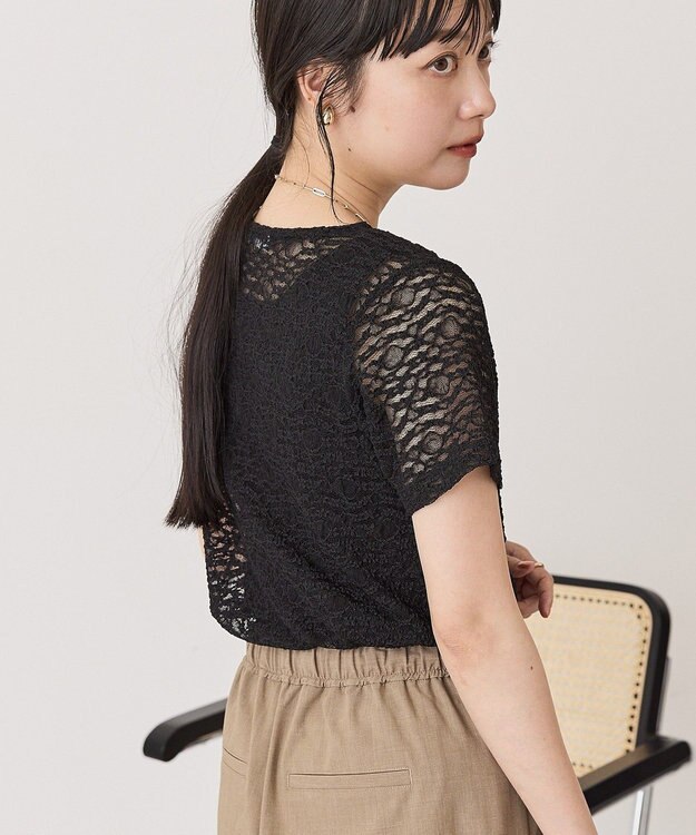 AMERICAN HOLIC 【選べるサイズ】レースプルオーバー Black