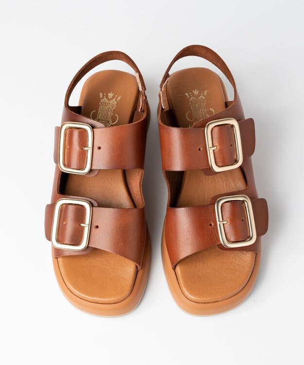 BONTRE 【BONTRE/ボントレ】厚底ダブルベルトサンダル/40353-US ブラウン