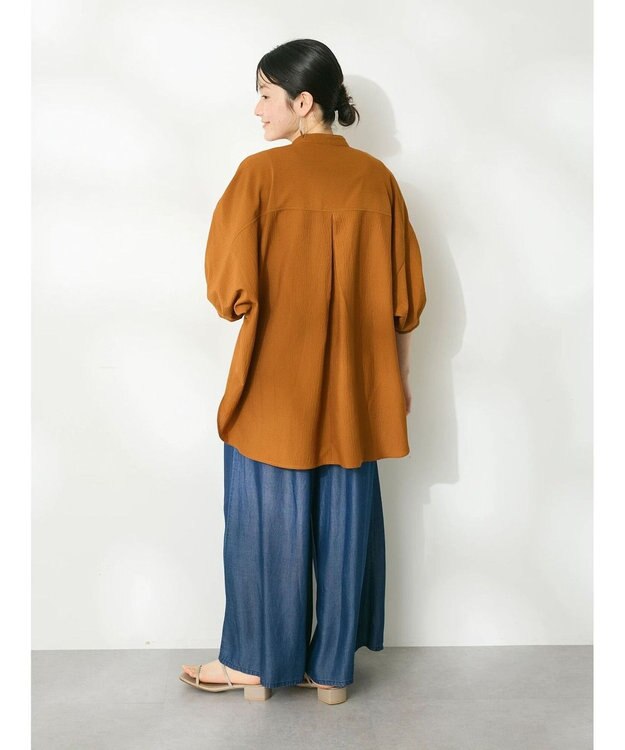 CRAFT STANDARD BOUTIQUE やわらかデニムタックワイドフレアパンツ Indigo