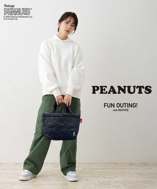 ROOTOTE 8414【スヌーピー】IP.デリ.キルト.ピーナッツ-9X 01：ブラック