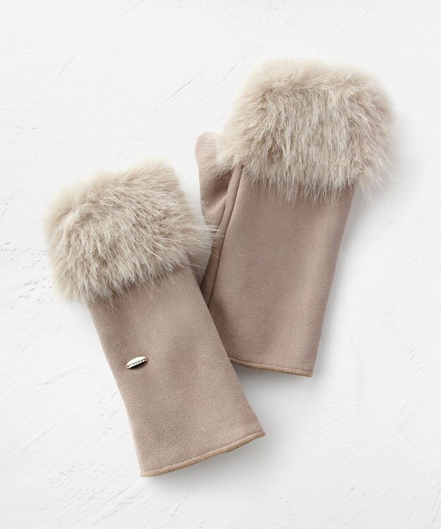 TOCCA 【百田夏菜子さん着用】FAKE SUEDE FUR HANDWARMER 手袋 ベージュ系