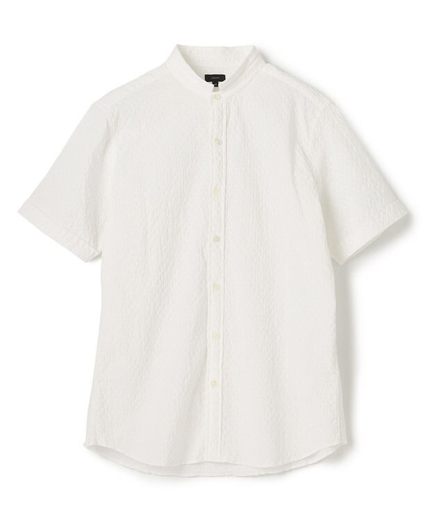 JOSEPH HOMME トライジャガードストレッチ ウイングカラー半袖シャツ ホワイト系